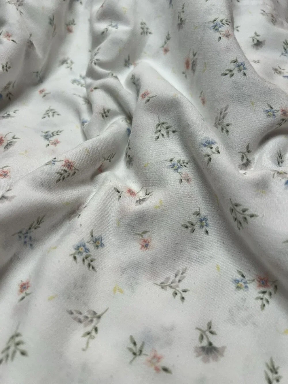 WESTPOINT STEVENS Double Flat Sheet Mini Floral Pastel Cotton Poly 78